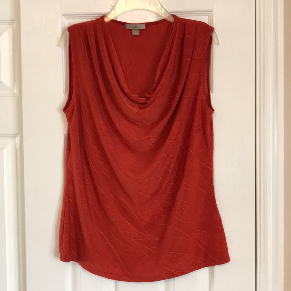 Burnt Orange No-Sleeve Blouse